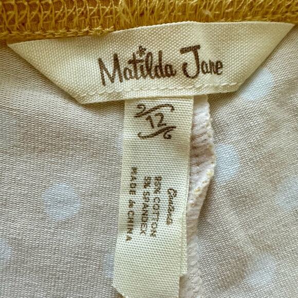 Matilda Jane Make Believe School Bus Shorties 12 Yellow Polka Dot Knit Shorts - Picture 4 of 5